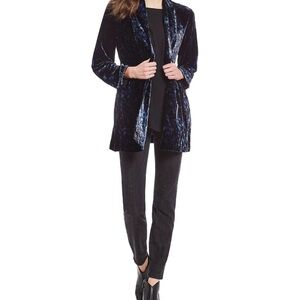 Eileen Fisher Elegant Velvet Jacket in Deep Blue Size Large